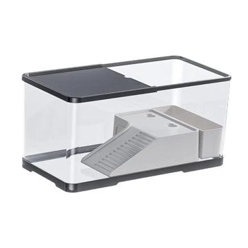 Plastic Fish Tank Household Aquarium Turtle Tank with Basking Platform For Crabs Fishes Amphibians Reptiles Small Fish Tank