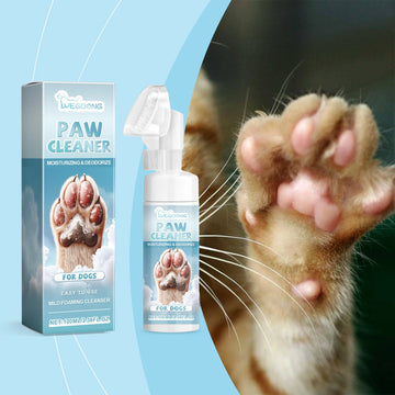 Yegbong 100ml Pets Foot Cleansing Foam Mousse Clean Mud Waterless Paw Cleanser Remove Odor Nourish Pet Paw Wash Foam Cleaner