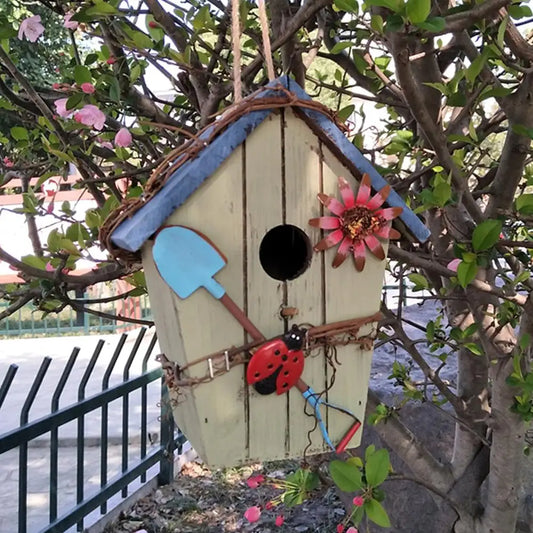 2021 New Style Bird House Birdcage Painting Outdoor Garden Hanging Cottage Feeder Nest Crafts Garden Supplies Products