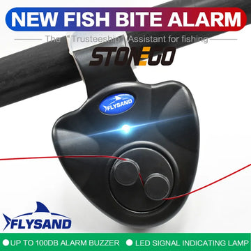 FLYSAND Fishing Fish Bite Alarm Electronic Buzzer on Fishing Rod with Loud Siren Daytime Night Indicator With Battery