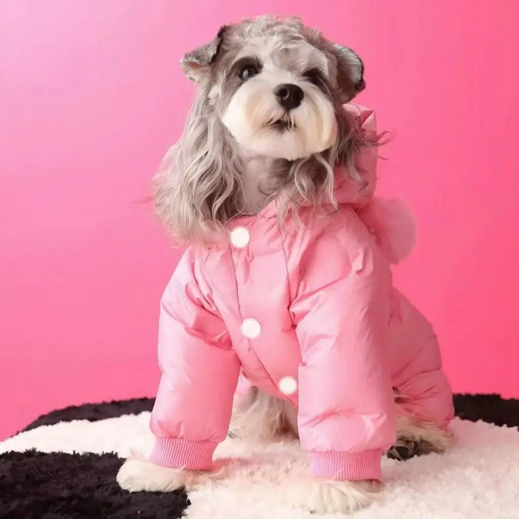 Autumn and Winter Pet Pink Four Leg Cotton Jacket Pet Schnauzer Bear Small and Medium Sized Dog Clothes for Small Dogs