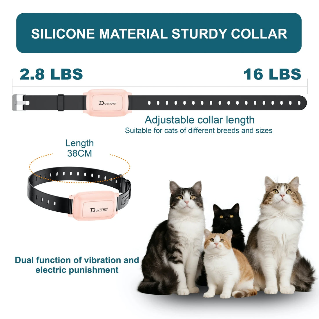 3000-3300FT Cat Training Collar,Cat Shock Collar with Remote ,Cat Stop Meowing Collar, Cat Remote Control Collar Pet Products