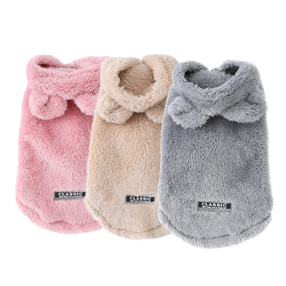Winter Pet Puppy Hoodie Sweater For Small Medium Dogs Cats Warm Fleece Dog Clothes Coat Yorkshire Chihuahua Jacket Pug Costume
