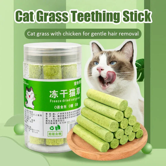 Cat Grass Sticks Freeze Dried Snacks Catnip Biscuits Teething Digestive Aid Scientific Ratio Nutrition Fattening Pet Foods