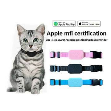 Pet Tracker GPS Waterproof Dog Cat Finder with Real-Time Tracking Anti-Lost Alarm Smart APP Notification Locator Collar for Pets