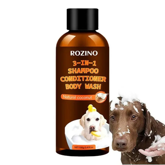 Pet Aromatherapy Body Wash 3 in 1 Coconut Flavour Stain Odor Eliminator Long Lasting Scent Smooth Fluffy Dog Shampoo Conditioner