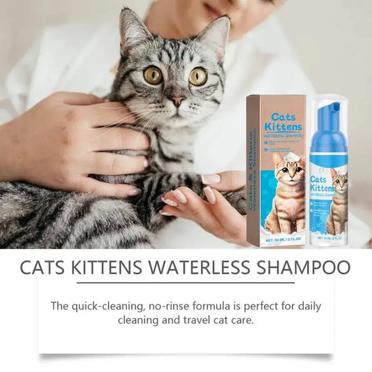 Waterless Cat Shampoo Waterless Cat Shampoo Licking Safe Dry Shampoo 60ml Gentle Foam Shampoo For Cats Deep Cleansing Relieves