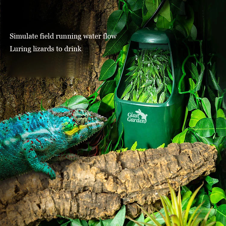 110V/220V Reptile Drinking Water Filter Fountain Green Feeding Chameleon Lizard ABS Dispenser Humidifier Reptiles Supplies