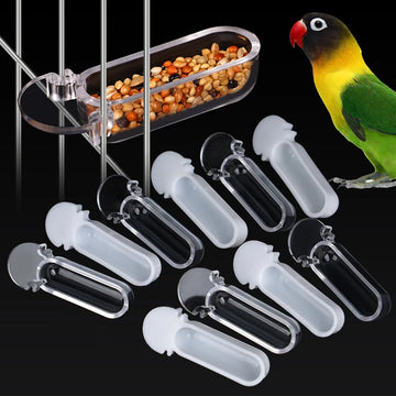 3/5/10 Pcs Small Size Bird Slot Feeder Cage Hanging Feeder Cup, Canary Finch Plastic Hanging Birds Food Bowl Cups