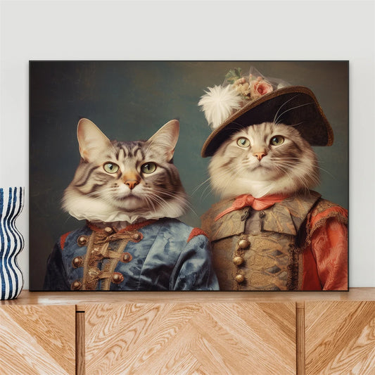 Custom Royal Cat Portrait Poster Personalized Funny Gift For Pet Lovers Renaissance Pet Portrait From Photo Print Canvas Prints