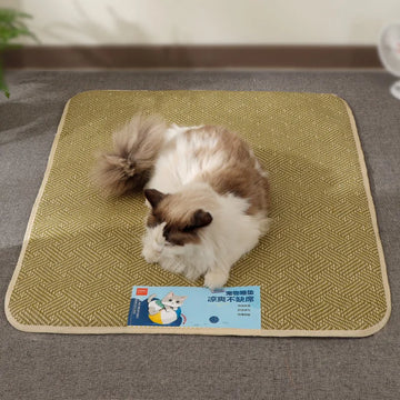 Summer Pet Cooling Mat: Dog/Cat Sleeping Pad, Rattan Cooling Mat for Cats and Dogs, Cooling Pet Supplies