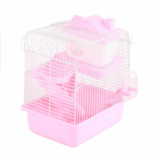 2 Tier Hamster Cage Large Space High Chassis Design Hamster Habitat Cage for Pet Hamster Small Animals Hamster Cage Hamster Home