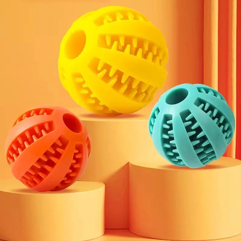 Natural Rubber Pet Dog Toys Dog Chew Toys Tooth Cleaning Treat Ball Extra-tough Interactive Elasticity Ball for Pet Products A2