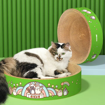 Round Shape Cat Bed Corrugated cat Scratcher Cardboard Scratching Lounge Kitten Scratching Pad