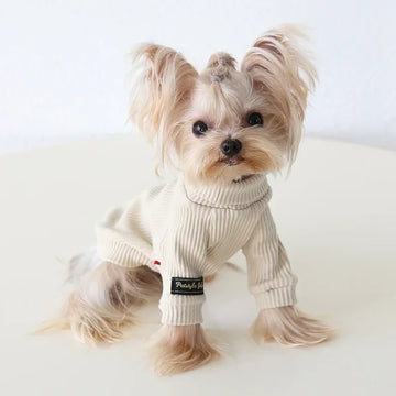 Autumn and Winter New Style Lapel Fly Sleeve Base Shirt High Neck Cat Clothing Pet Base Shirt Clothes Dog Hoodie Puppy Clothes