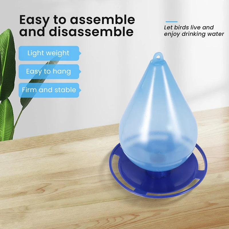 Automatic Bird Water Feeder Water Droplet Shaped Bird Waterer Easy Hanging Bird Feeder With Hook Bird Water Dispenser-A97Q