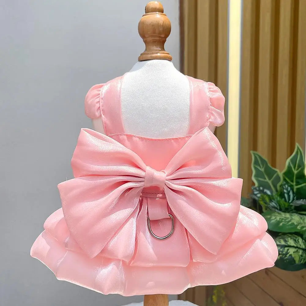 Summer Pet Dog Skirt Puppy Striped Butterfly Skirt Princess Baby Dog Wedding Midi Dress Cat Skirt Shih Tzu Dog Clothes for Party