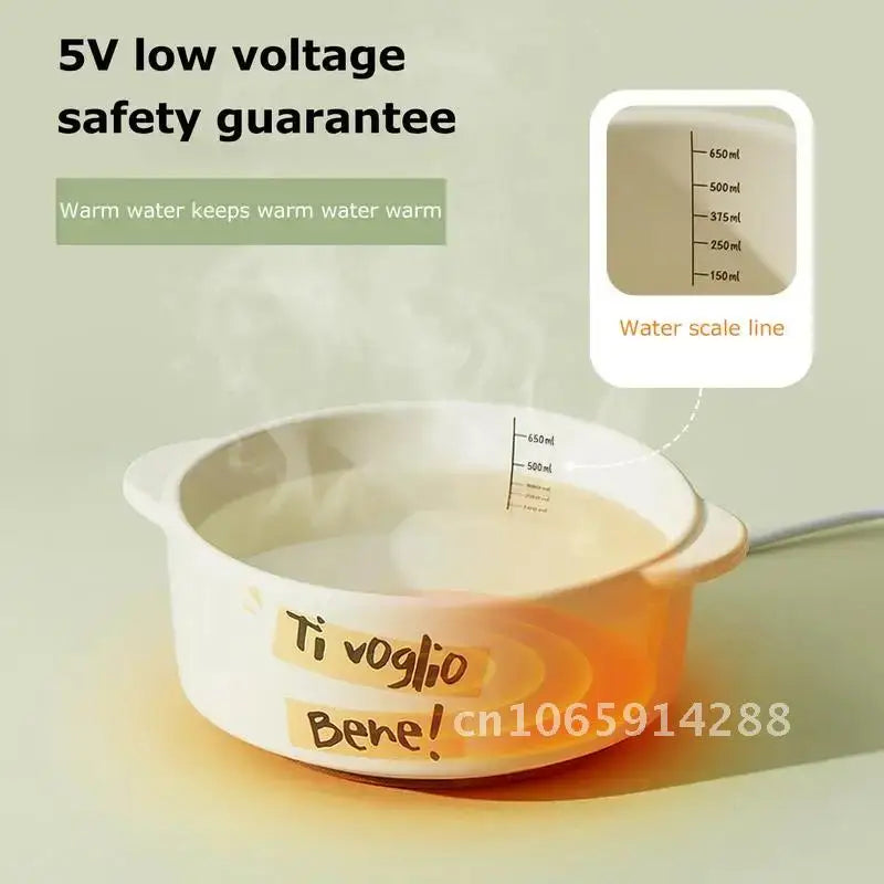 Pet Electric Heated Water Bowl Ceramic Constant Temperature Heating For Water Bowl Dogs Pets Winter Heater Safe Supplies Cats