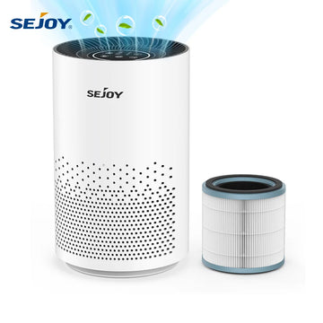 SEJOY True HEPA Air Purifier Hepa Filter,4 Speeds,Timers Ionizer Cold Plasma 360°Air Inlet 99.9% Removal Rate For Indoor Bedroom