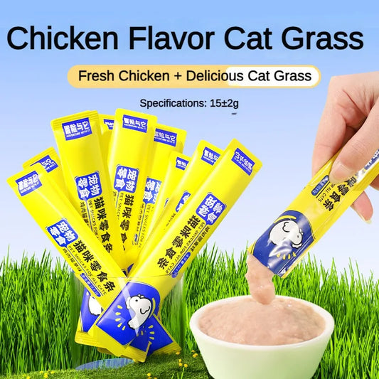 50Pcs Cat Snacks Chicken Flavored Cat Grass Cat Strips Nutritional Weight Gain 0 Added Training Reward Cat Snacks Cat Wet Food