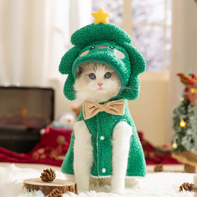 Autumn and Winter Christmas Cartoon Cloak Cat Clothes Halloween Funny Cat Clothes Dog Accessories Puppy Clothes Costume