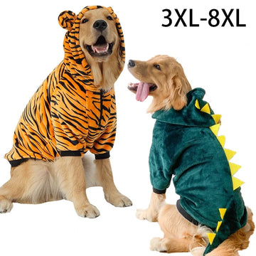 Pet Clothes for Medium Large Dogs Dog Pajama Coat Dog Hoody Winter Warm Fleece Golden Retriever Labrador Dogs Clothes Costume