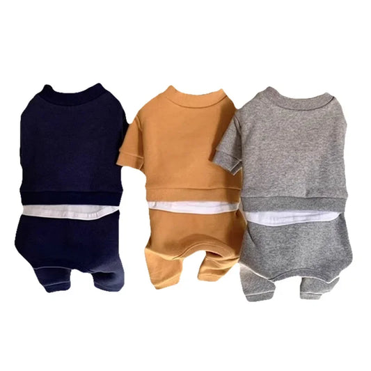 Pet Jumpsuit Small Dog Clothes Casual and Simple Four Legged Hoodie Teddy Bear Small Dog Cat Pet Clothing Puppy Clothes