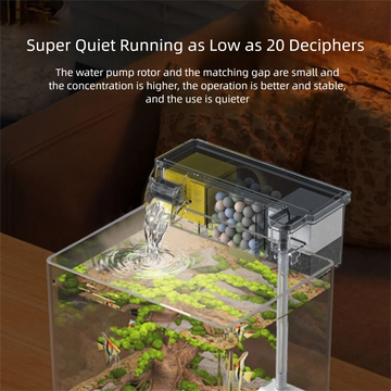 Wall Mounted Fish Tank Built-in Silent Waterfall Filter Box Circulating With Water Pump Circulating Water Purifier for Home