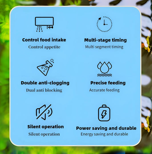 Intelligent 4-speed fish tank feeder for ornamental fish, large capacity turtle food, automatic fish feeder for aquarium