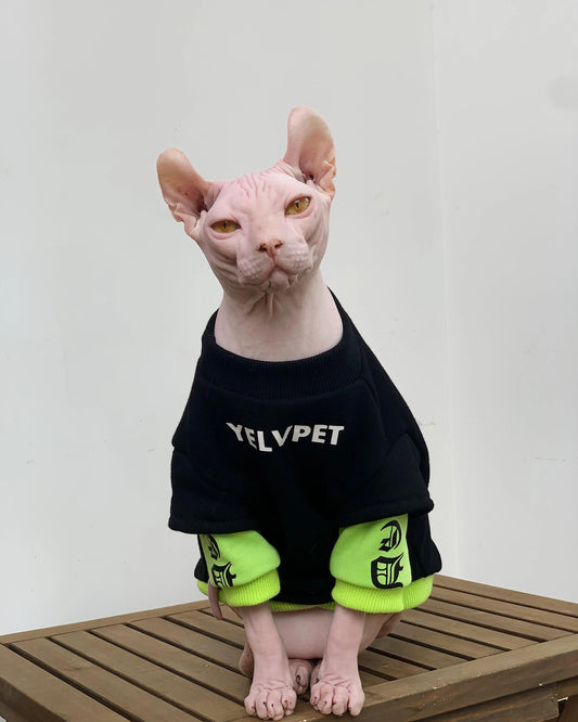 Fashion Cotton Sweatshirt for Sphynx Cat Clothing Winter Thick Long Sleeves Coat For Devon Rex Soft Loungewear For Kittens