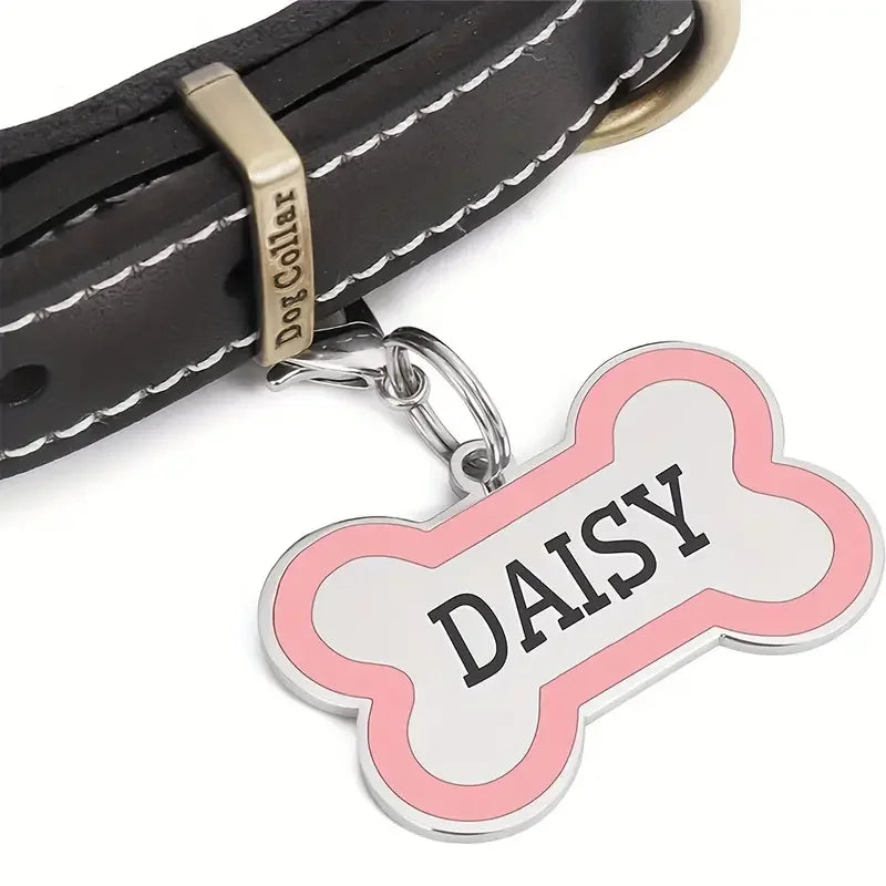Personalized Pet Engraving ID Name Metal Tag Dog Anti-lost Custom Pet Bone Shape Accessories Phone Tag Pendant Puppy tag