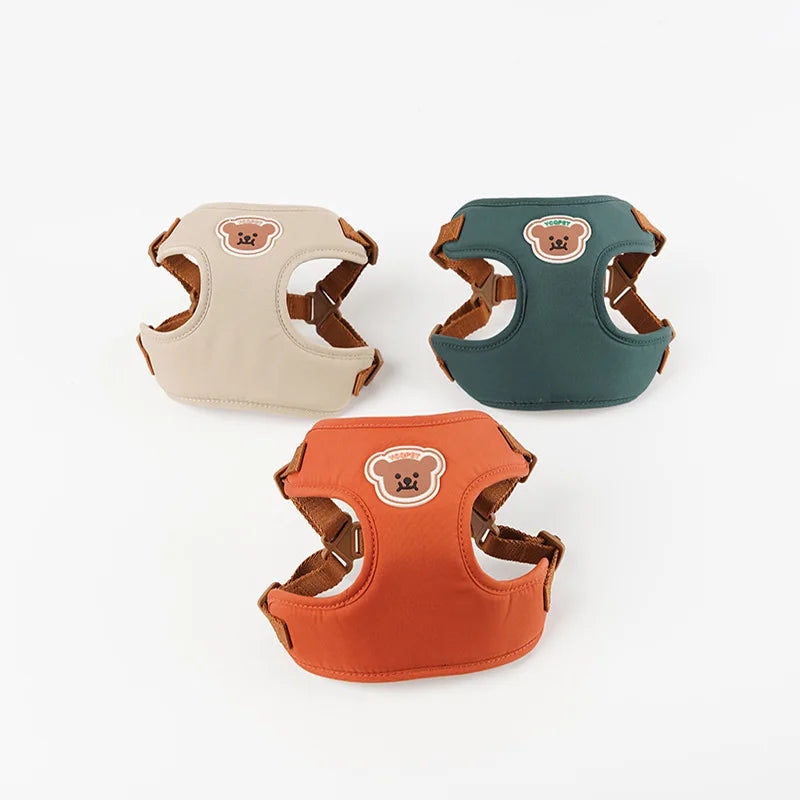 Cute Bear Pet Harness Leash Set Dog Vest Harness Strap Adjustable Breathable Harness for Puppy Cat Dog Supplies