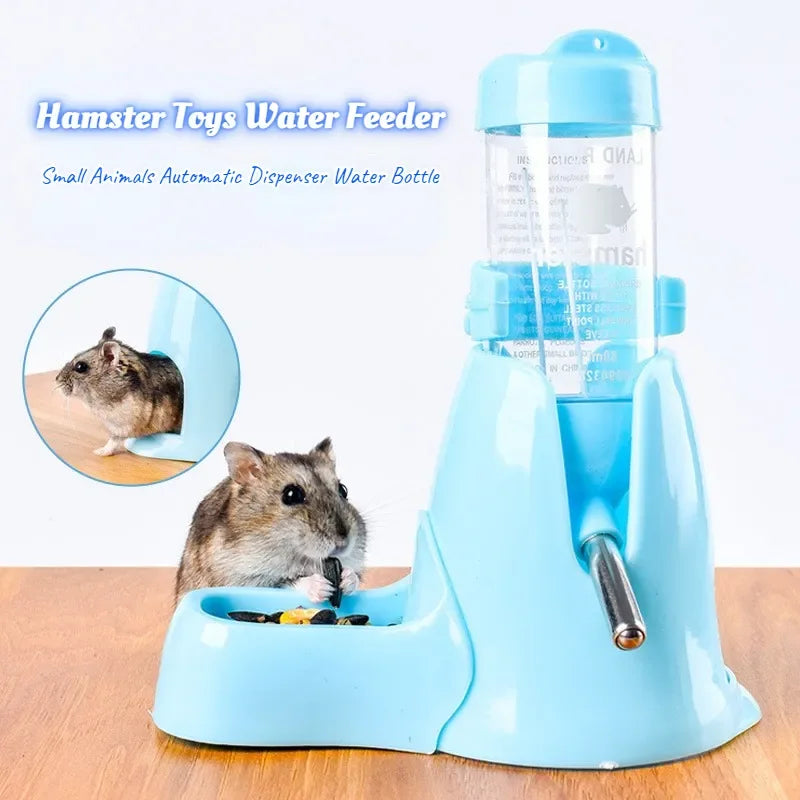 Hamster Toys Water Feeder Small Animals Automatic Dispenser Water Bottle Bowls Dish with Food Container for Guinea Pig Rat