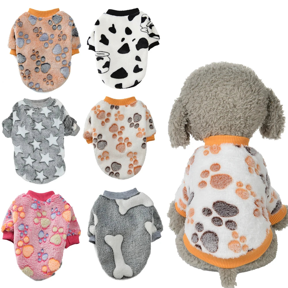 Warm Fleece Pet Clothes For Small Medium Dogs Soft Pet Sweater Vest Puppy Cat Coat Cute Chihuahua French Bulldog Jacket Winter