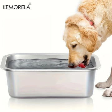 Large-Capacity High-Quality Stainless Steel Dog Bowl Anti-Fall Durable Dog Food Bowl Large Dog Drinking Basin Feeding Basin