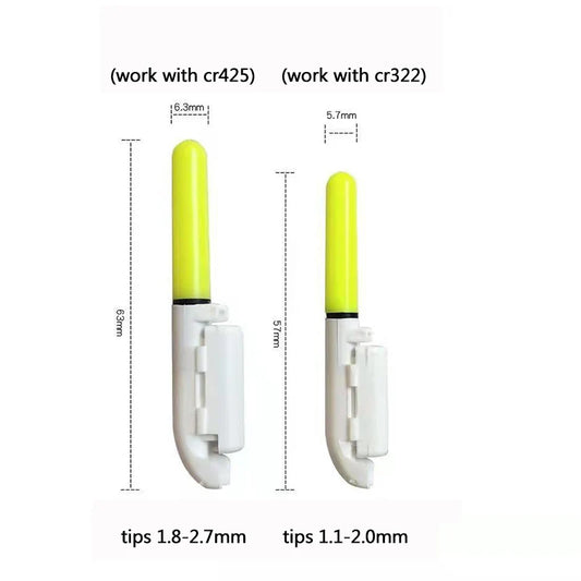 10 pcs/lot Electronic Light Stick With Rechargeable Battery Clip on Fishing Rod Glowing Lamp CR322 / CR425 Night Fishing A578