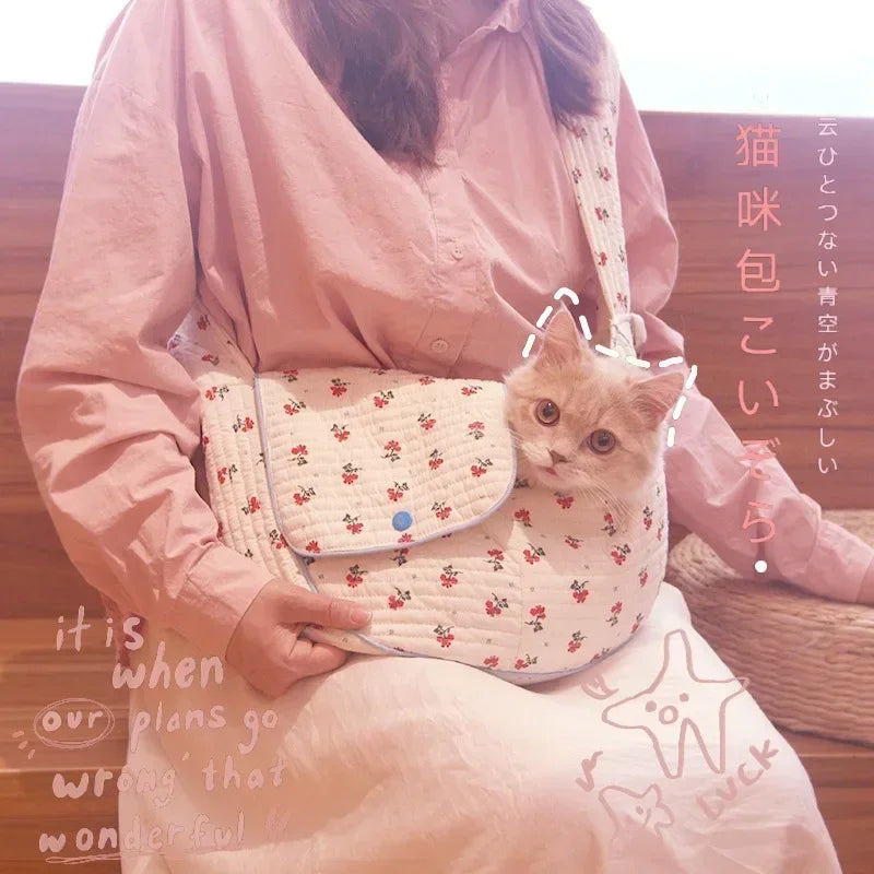 Pet Backpack Spring Summer Cat Bag Portable Pet Bag Cat Backpack One Shoulder Messenger Teddy Backpack Pet Supplies