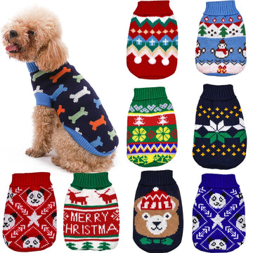 Knitted Puppy Cat Coat Chihuahua French Bulldogs Yorkie Customes Warm Pet Dog Sweater Winter Dog Clothes for Small Medium Dogs