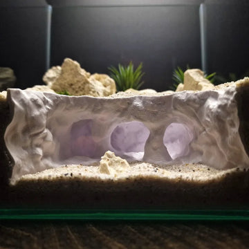 3D Printed Forked Cave Aquarium Reptile Tank Decor Fish Shrimp Lizard Gecko Hiding Shelter Pet Habitat Ornament