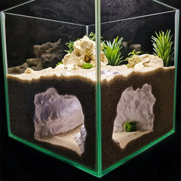 Fish Shrimp Turtle Hiding Cave - Realistic Deep Sinkhole Aquarium Decor Reptile Amphibian Ecological Terrain,3D Printing