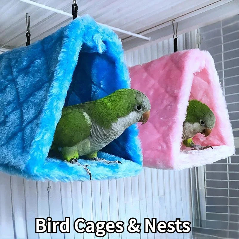 2023 Pet Bird Parrot Cages Warm Hammock Hut Tent Fashion Bed Hanging Cave for Sleeping and Hatching Cage Decoration Bird House