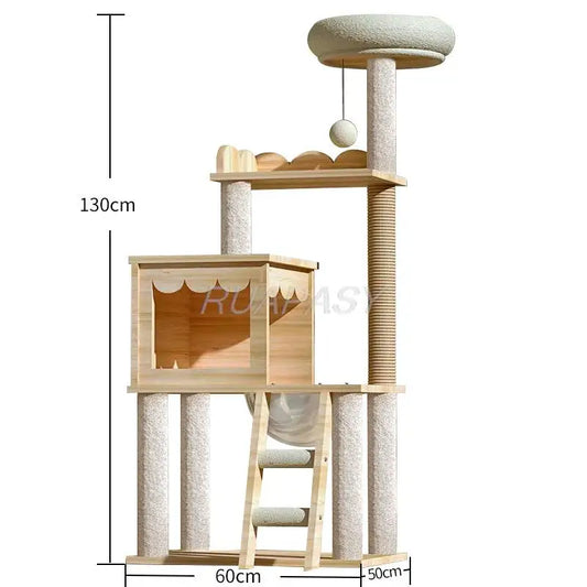 Cat Tree Condo Multi-Level Kitten Activity Tower Pet Cat Tree House Candos Scratching Posts for Kitten Tower Climb Furniture