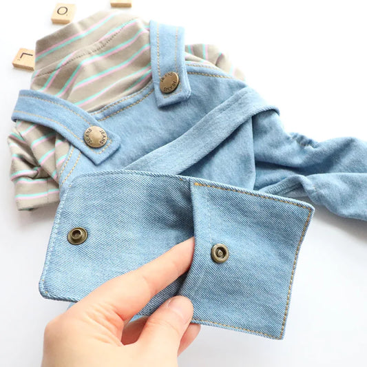 Pet Dog Clothes Jumpsuit Coat Plaid Tshirt Denim Pants Puppy Cat Jumpsuit Overalls For Small Dogs  Pet Kitten Tracksuit