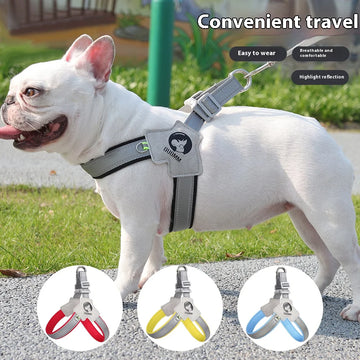Y-Shaped Dog Harness Saddle Style Breathable Reflective No-Pull Pet Vest Comfortable Lightweight Anti-Pull for Small Medium Dogs