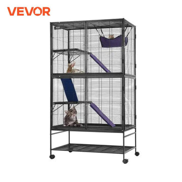 VEVOR 64.6" Rolling Metal Ferret Cage Large 4-Tier Critter Nation Cage Small Animal Cage for Pet Rats Hamster Guinea Chinchilla