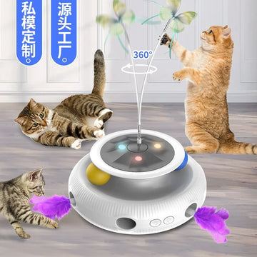 Amusing Electric cat toy Self Hi cat teasing stick automatic  teasing device Cat turntable  teasing toy