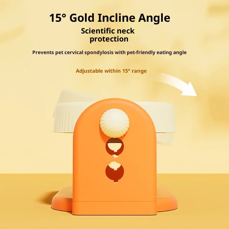 Anti-Slip Pet Bowl Adjustable Height - Stainless Steel Dual Dish Neck Care Easy Clean Large Capacity Cat Dog Feeder