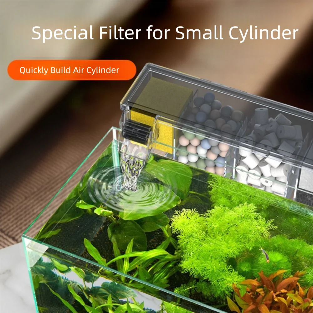 Wall Mounted Fish Tank Built-in Silent Waterfall Filter Box Circulating With Water Pump Circulating Water Purifier for Home