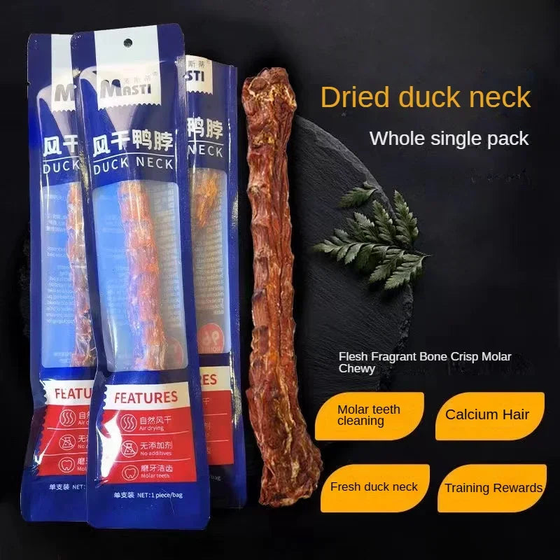 Dog Snacks Air Dried Duck Neck Dog Chew Training Food Tooth Cleaning Bone Molar Bite-resistant Dog Snacks Puppy Molar Stick