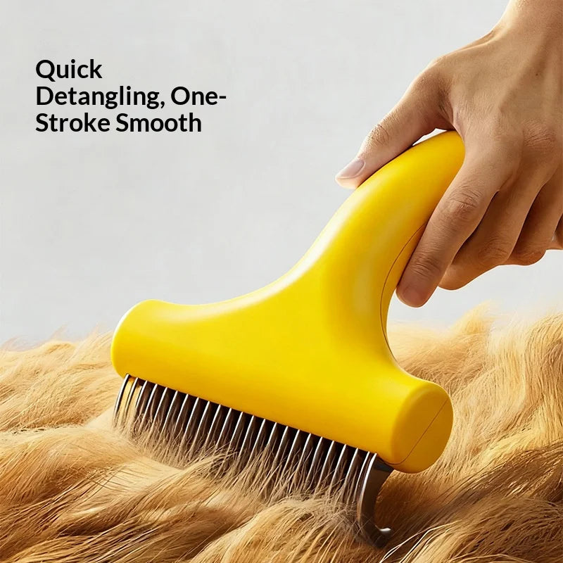 New Pet Detangling Brush Deshedding Tool - One Button Hair Removal Comb for Cats Dogs Grooming and Fur Care